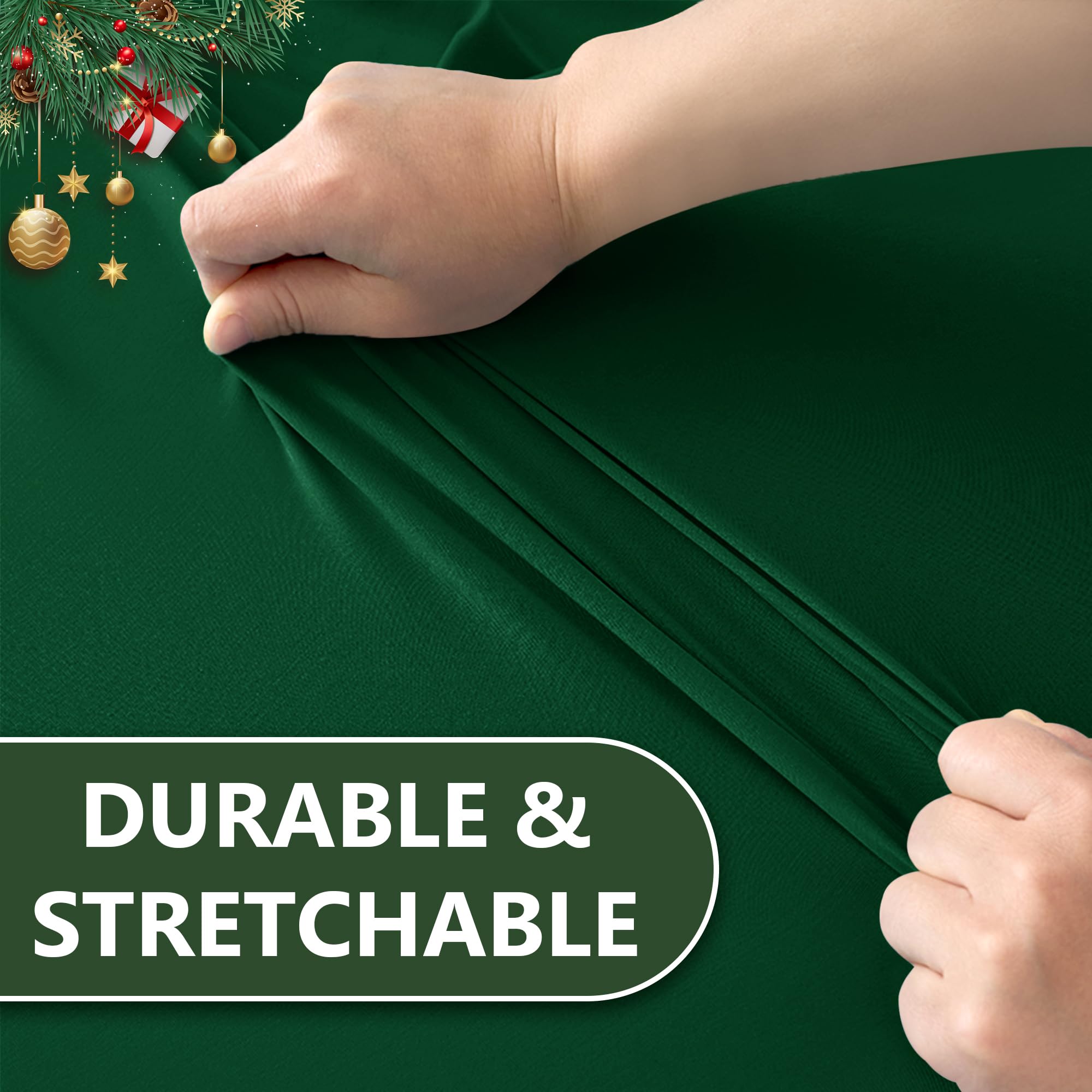 Enjoyidea mantel rectangular 6ft spandex verde oscuro, estética lisa y duradera.