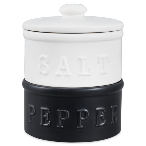 Enkiware salero-pimienta con tapa, juego de dos para la encimera.