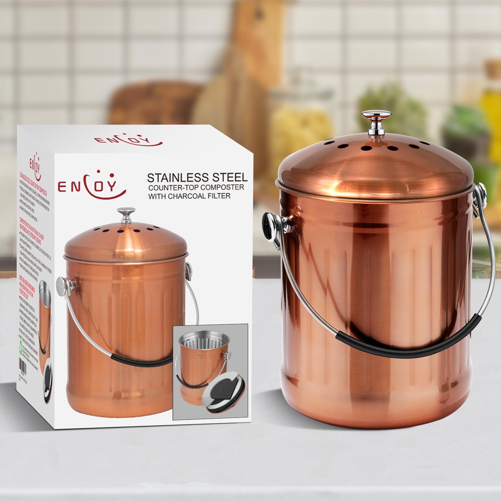 Este ENLOY es un regalo práctico para familias interesadas en compostaje doméstico.