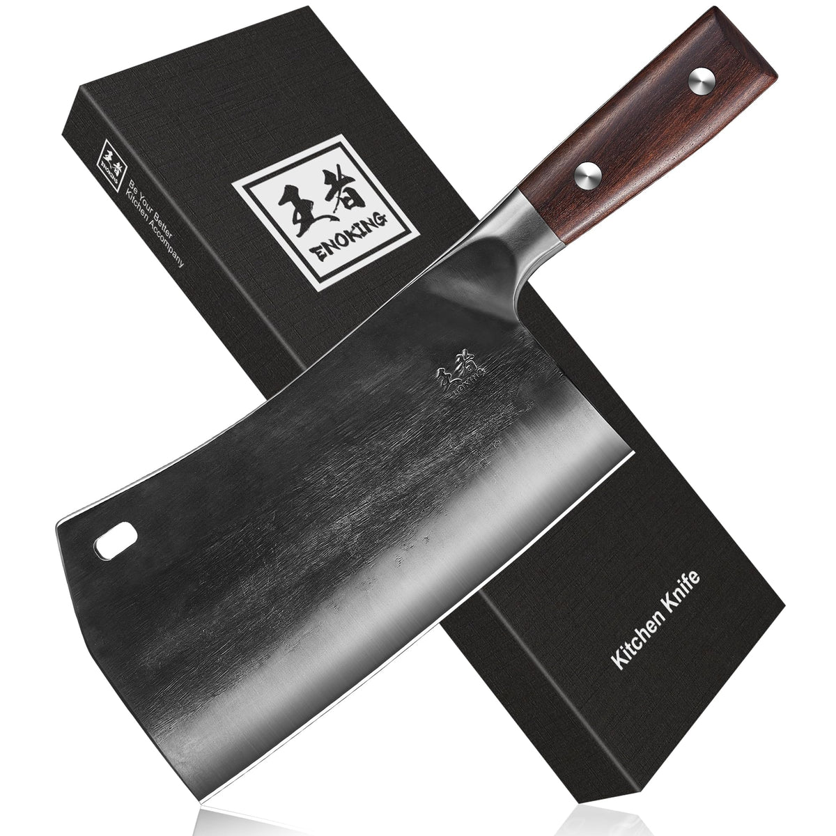 ENOKING cleaver de 7-5 pulgadas con mango de madera para cortes precisos en cocina