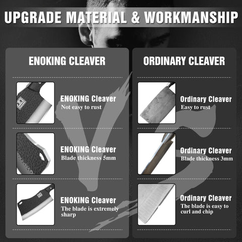ENOKING cuchillo carnicero 7,1 pulgadas, caja de lujo lista para regalo gourmet.