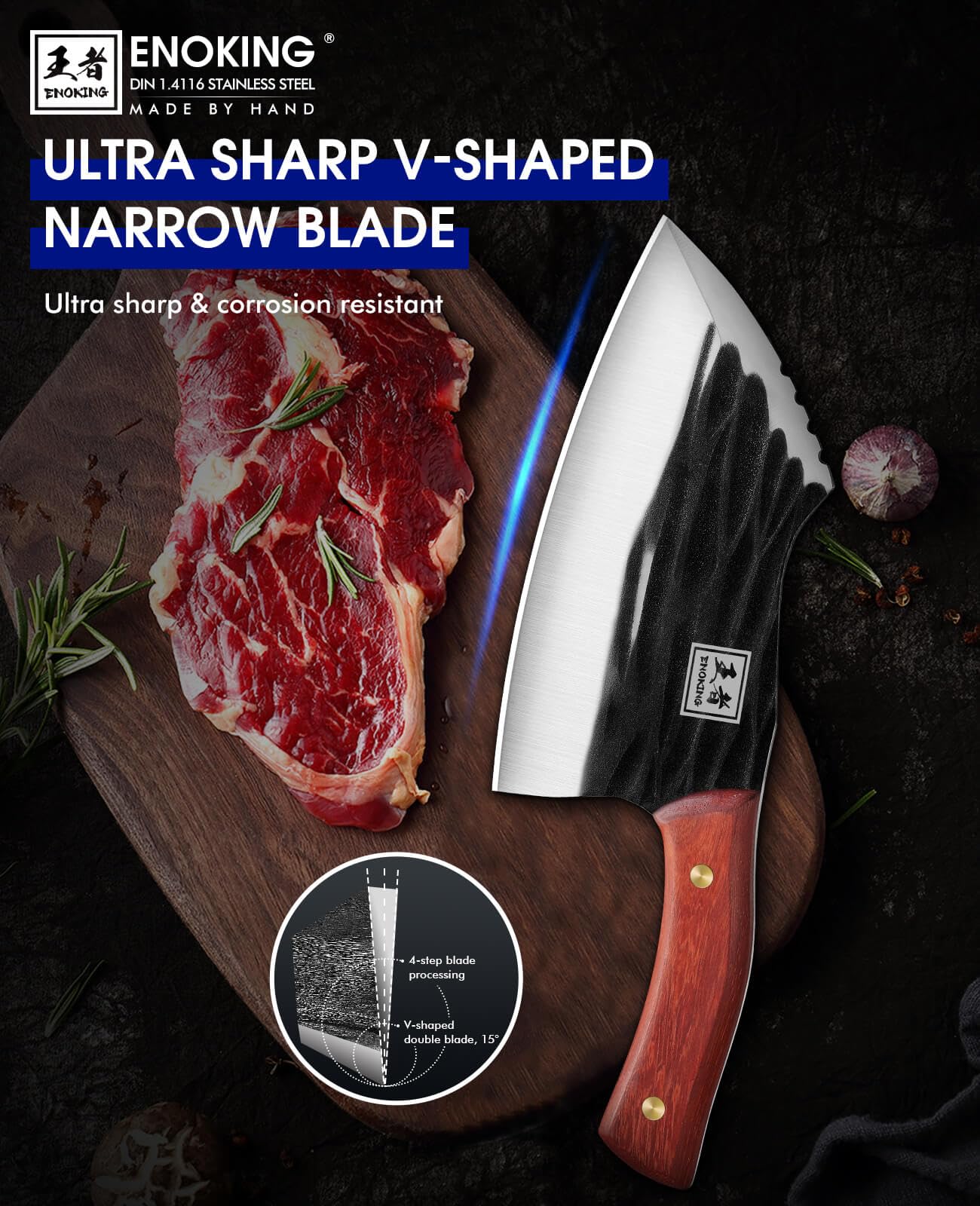 ENOKING cuchillo capaz de cortar huesos con control