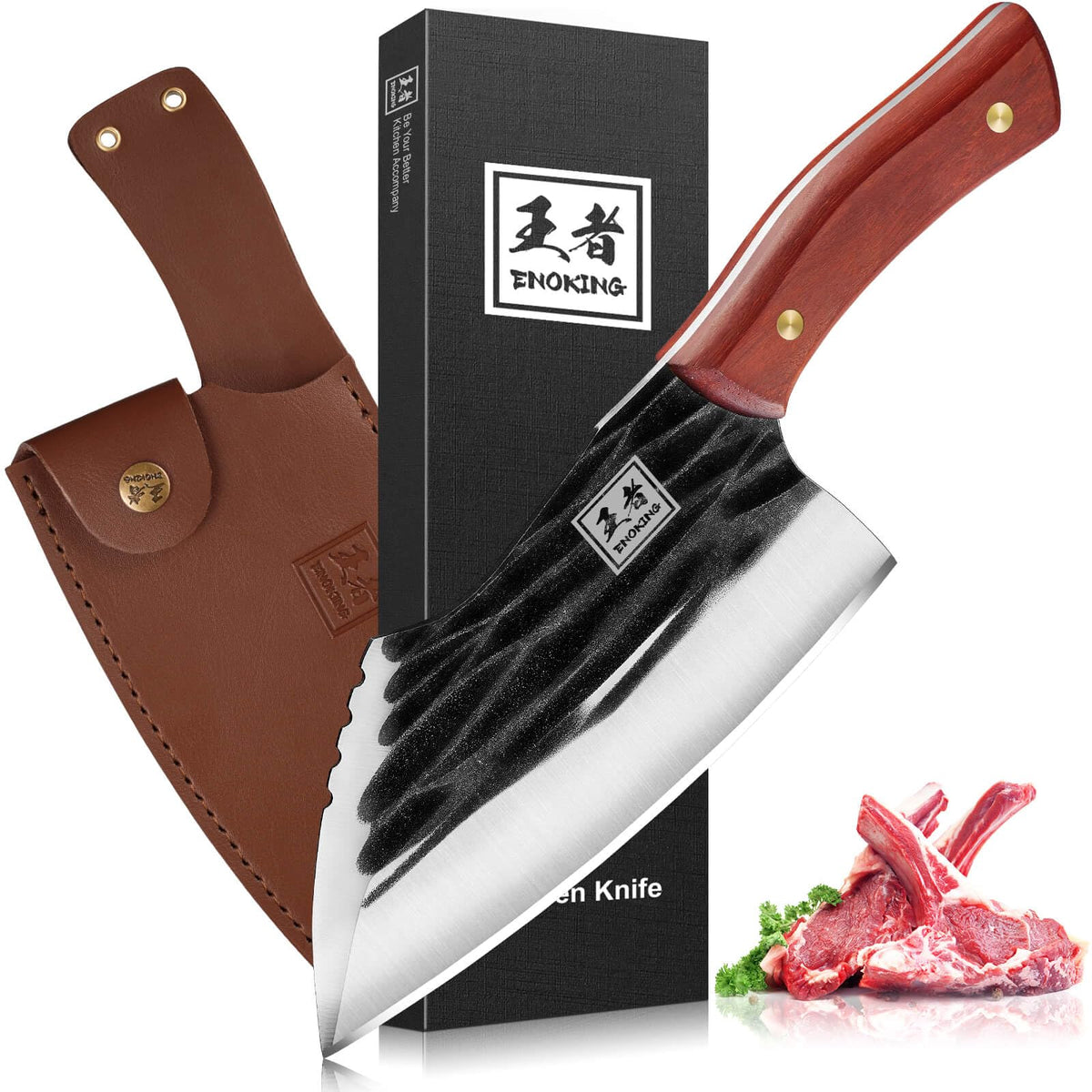 ENOKING cuchillo carnicería de 7,1 pulgadas con hoja afilada y precisión para cortes finos