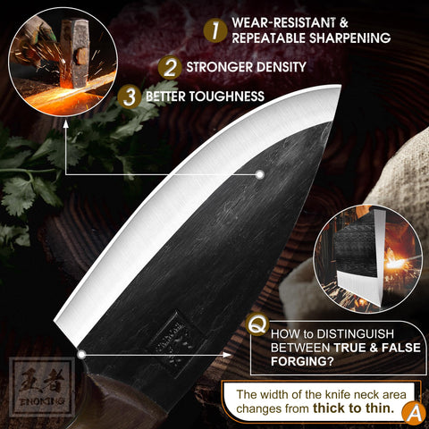 ENOKING Cuchillo Vikingo funda de cuero incluida