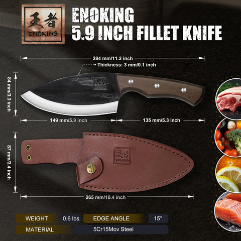 ENOKING Cuchillo Vikingo tang completo para balance