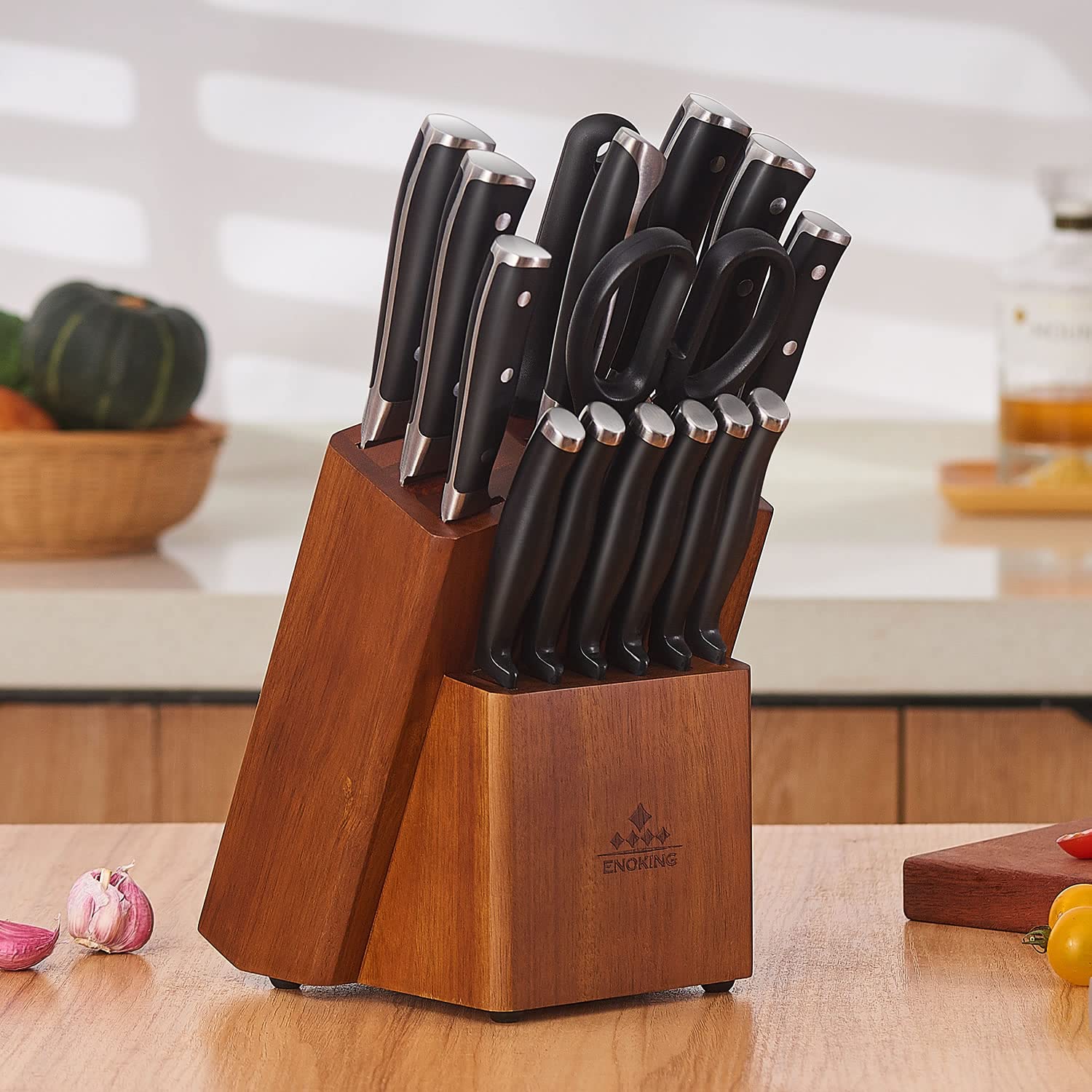 ENOKING encimera-organizador-cuchillos: solución ordenada para la cocina diaria.