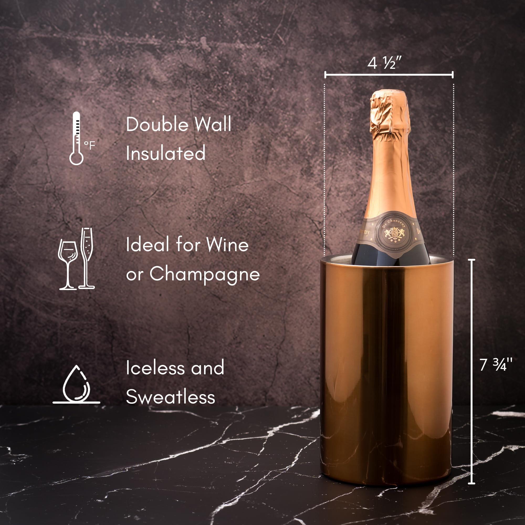 Enoluxe balde champagne cobre: añade sofisticación a la mesa.