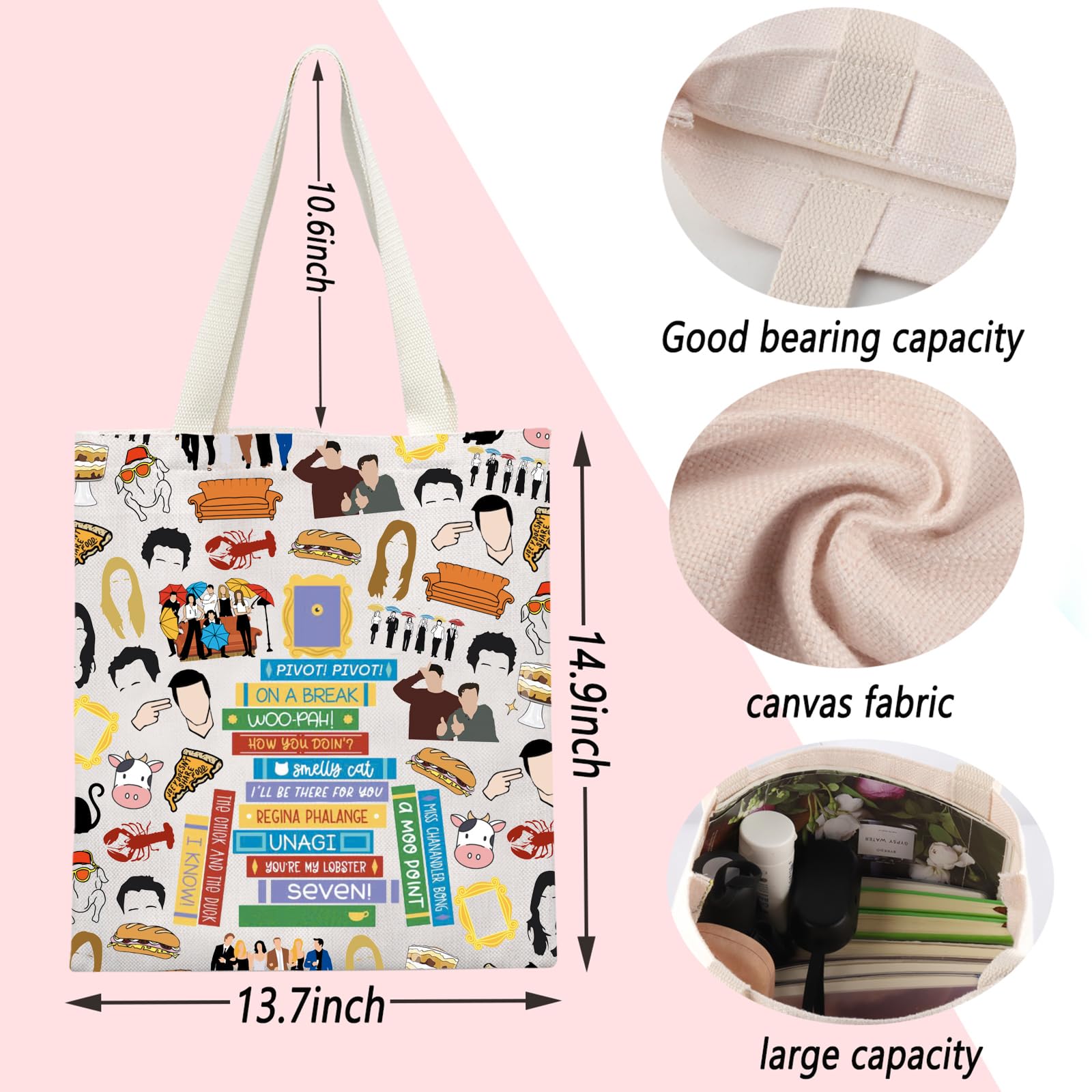 Bolsa tote ENSIANTH con impresión a doble cara para estilo único.