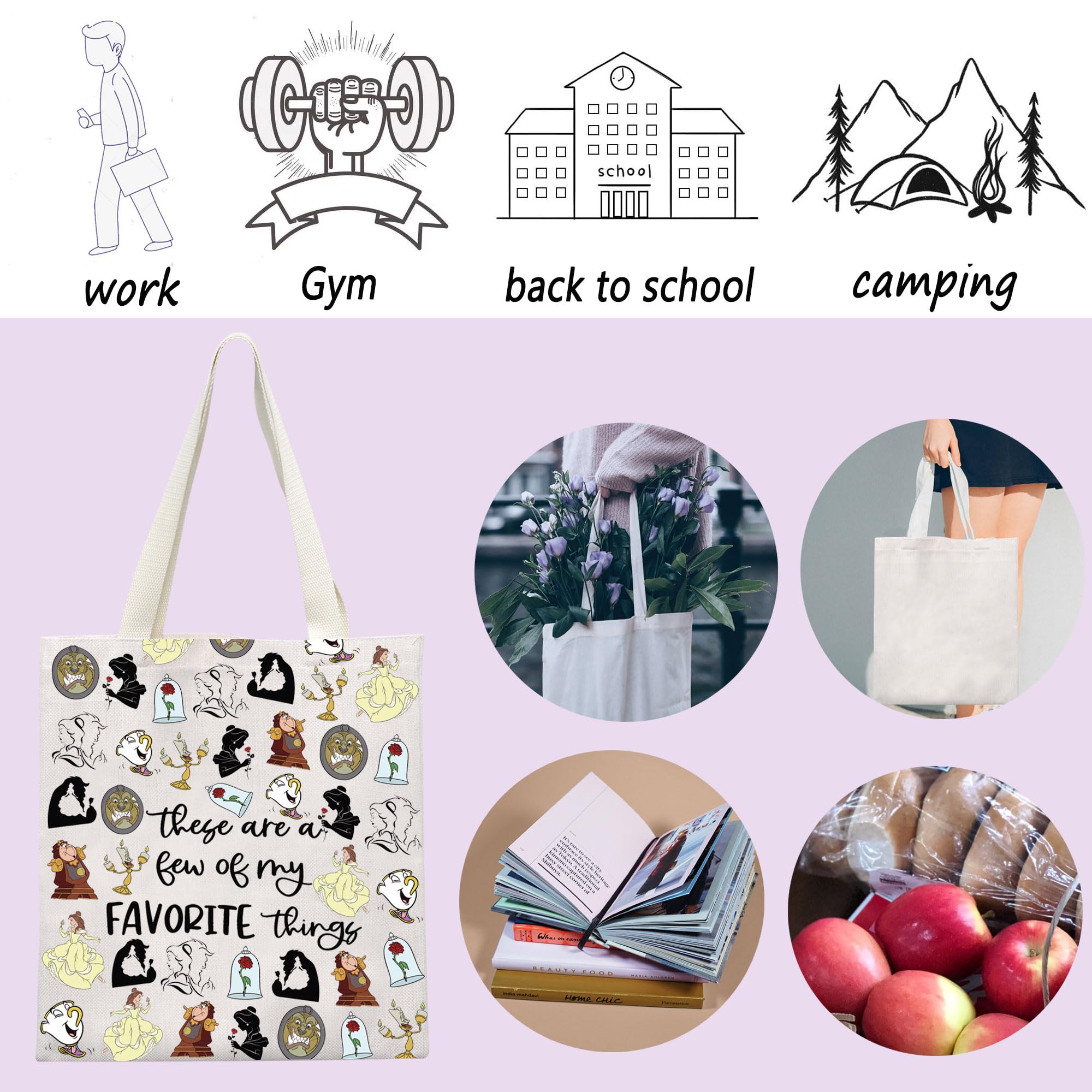 ENSIANTH bolso de hombro con temática Bestia y Princesa, impresión de alta calidad.