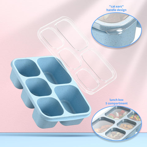 Enstphjoy Bento: contenedor para tentempiés y 5 compartimentos para separar comidas.