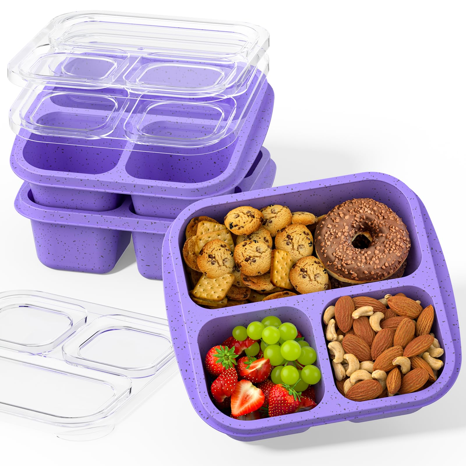 Cajas Enstphjoy de merienda con 3 compartimentos para porciones equilibradas.