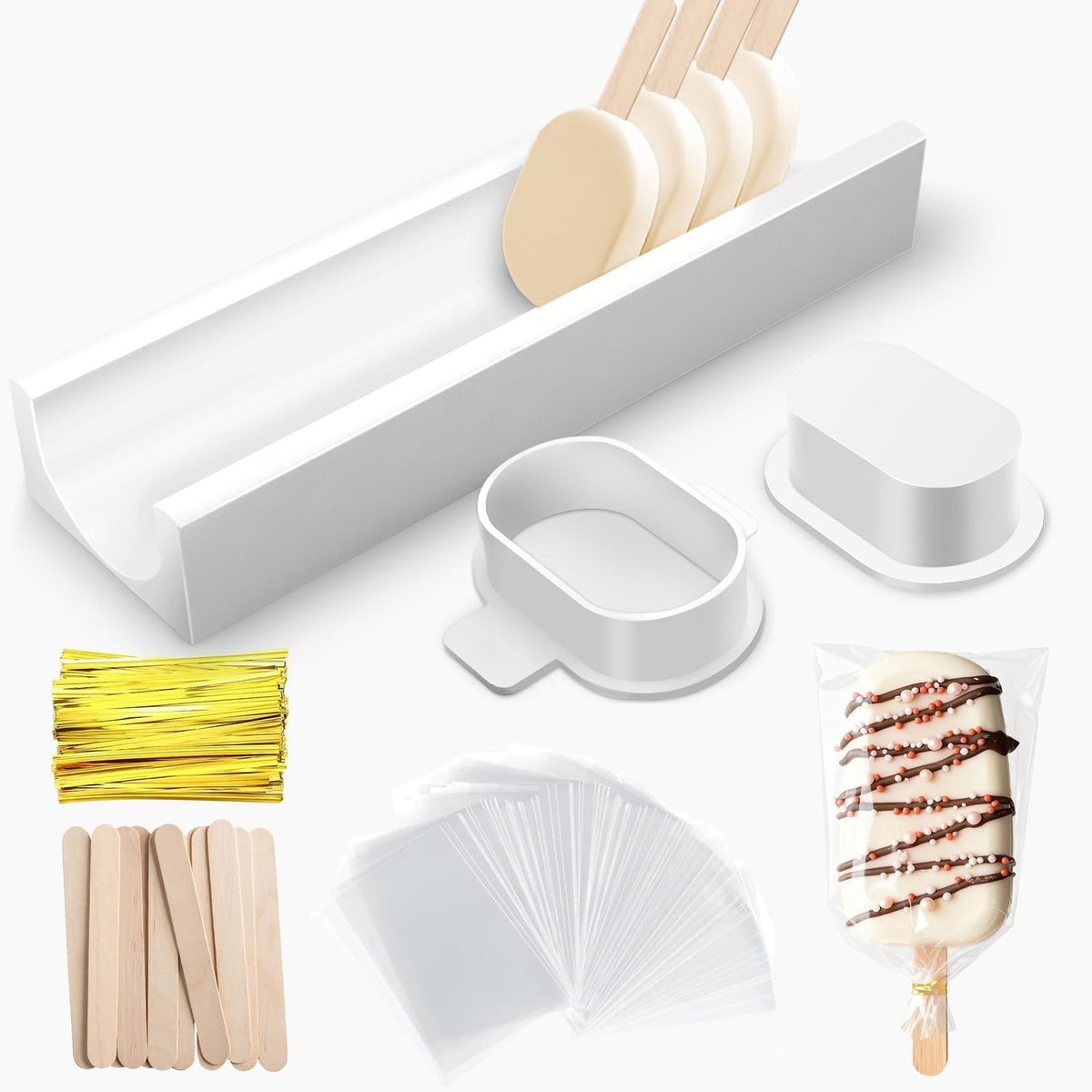 Entrirolly cortador oval de cakesicle para dar formas uniformes.
