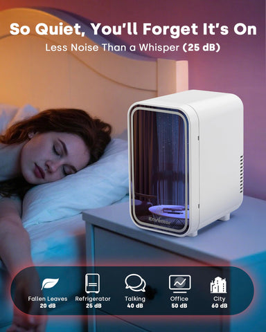 Enventor minirefrigerador compacto para dormitorio y rutina de belleza