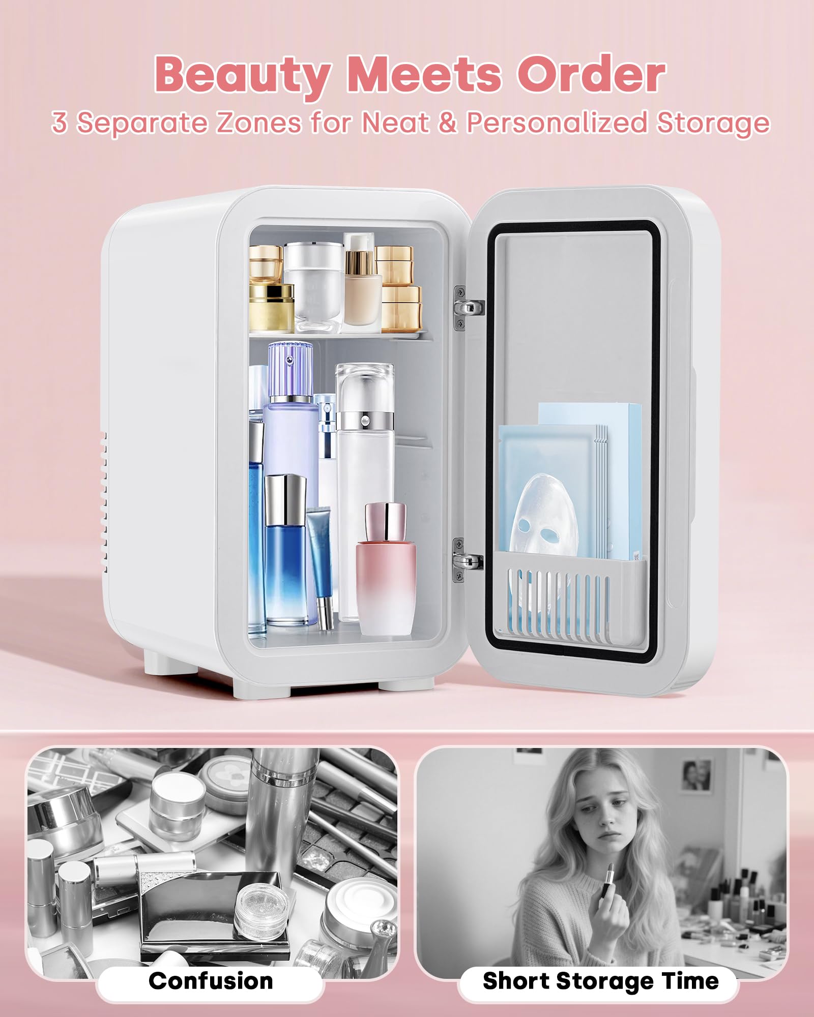 Enventor minirefrigerador con estante ajustable para reorganizar el espacio