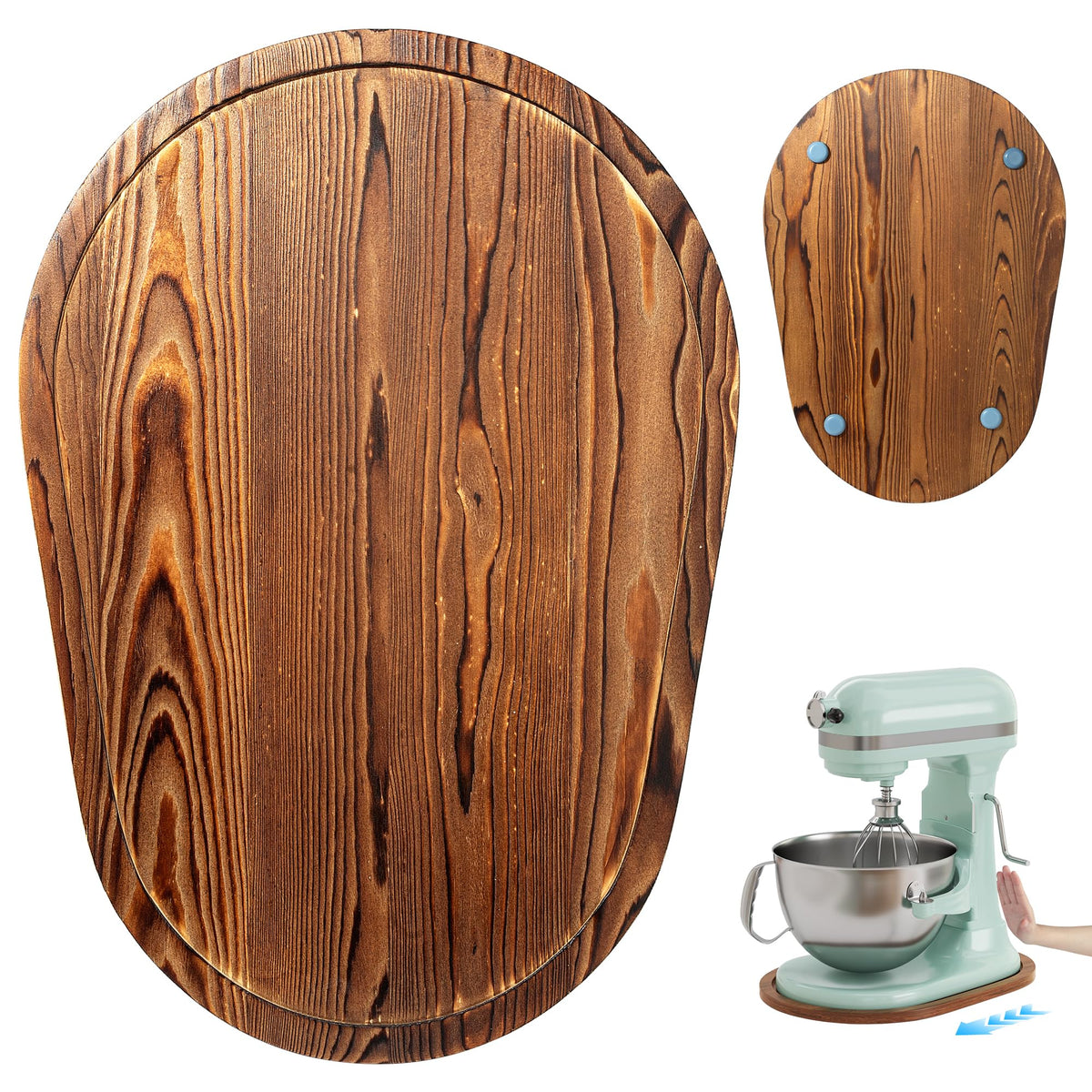 ENVTEK deslizador de pino: base estable para KitchenAid 5-8 Qt.