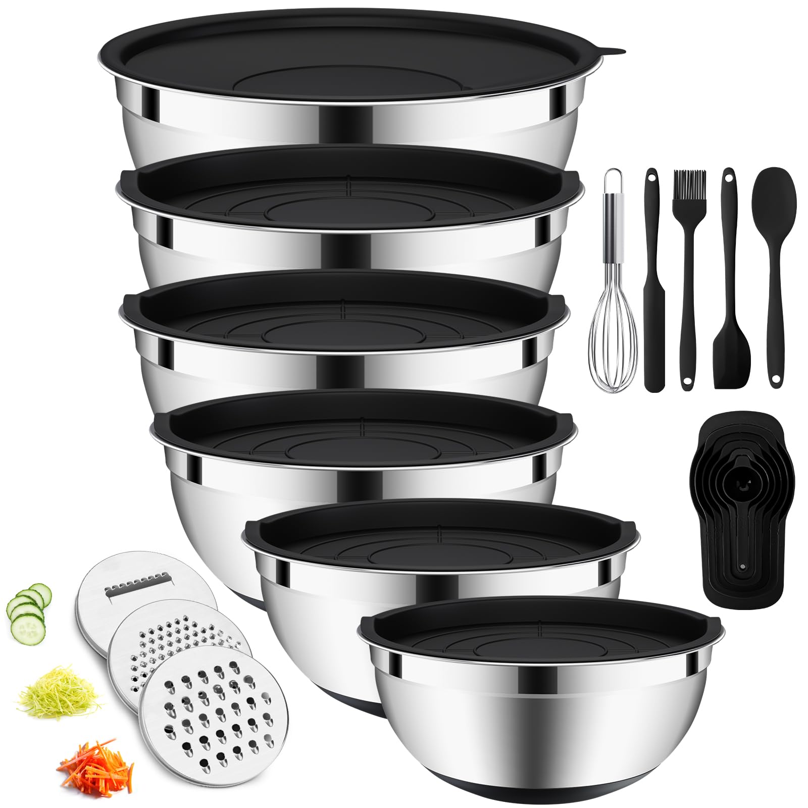 ENVTEK conjunto de 20 cuencos para mezclar con tapas herméticas y servir