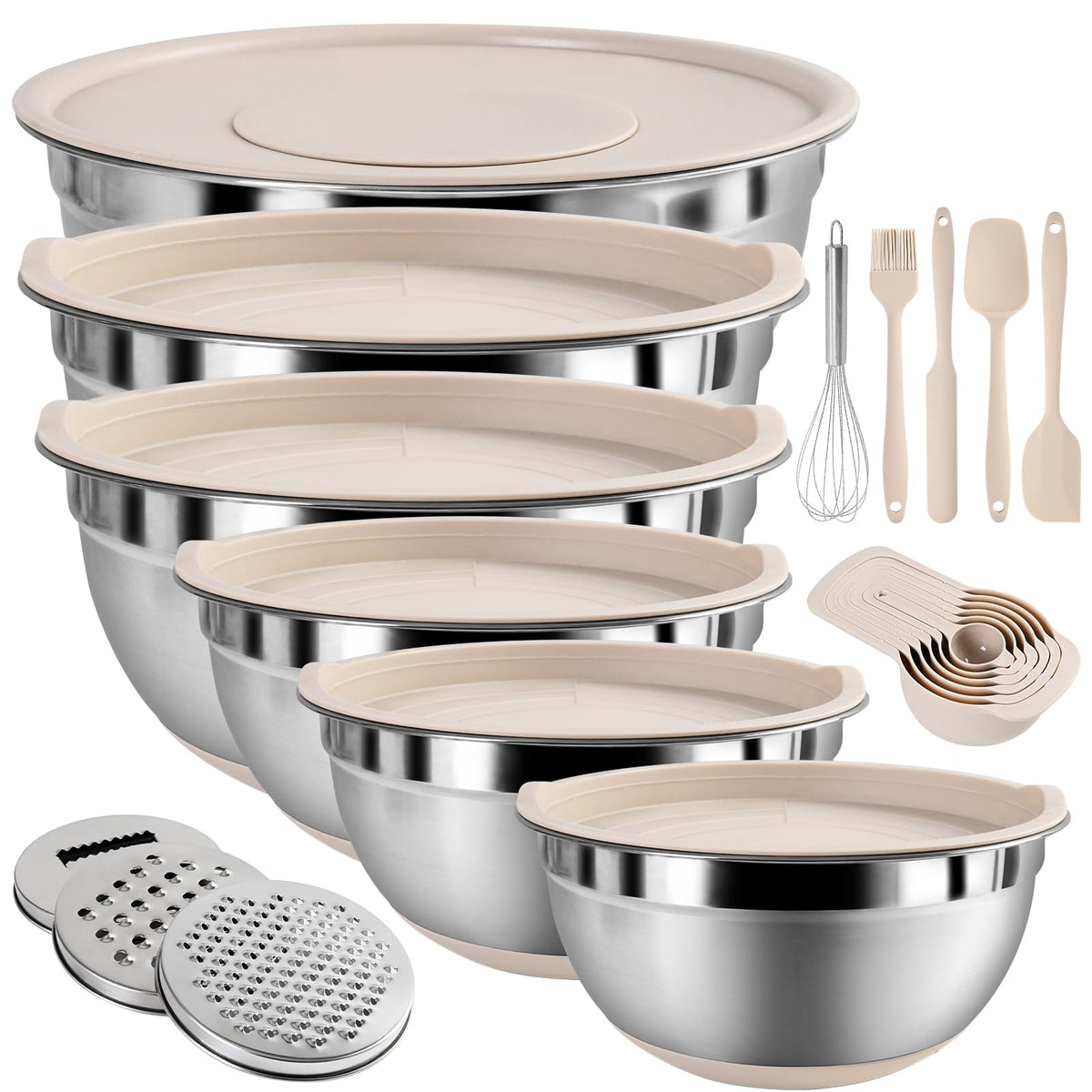 ENVTEK tazones-mezcla con tapas herméticas para conservar frescura en la cocina