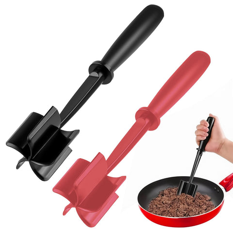 Cortadores de carne EoaMen: dos unidades en negro y rojo para picar carne y preparar hamburguesas