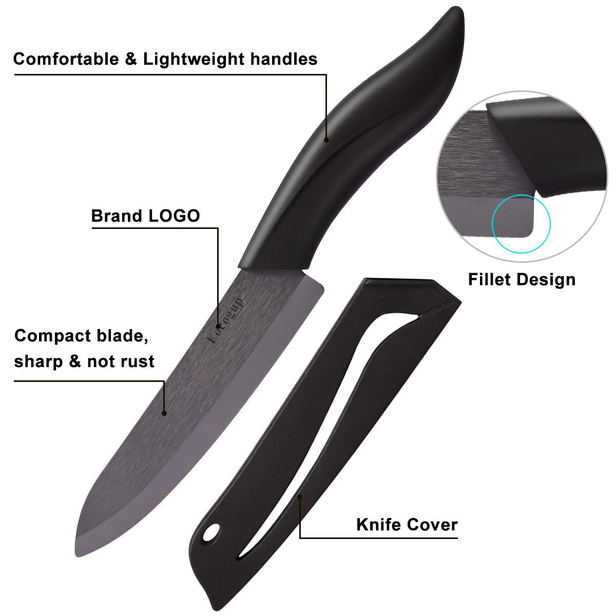 Cuchillo fruta de 4 pulgadas Eocogup, cortes precisos y finos