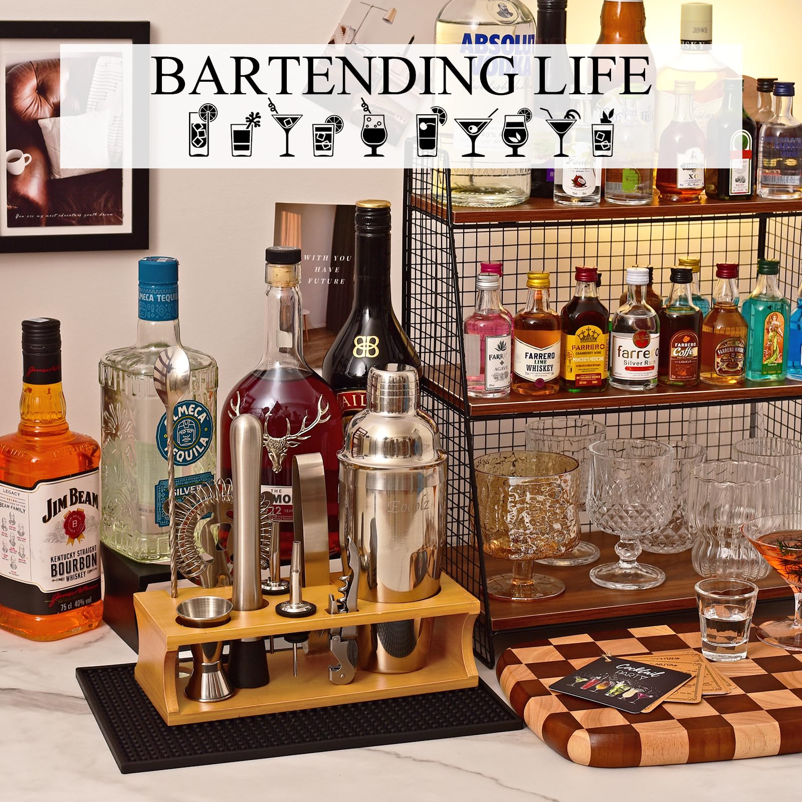 Eocolz Bartender Kit colador para filtrar mezclas limpias.