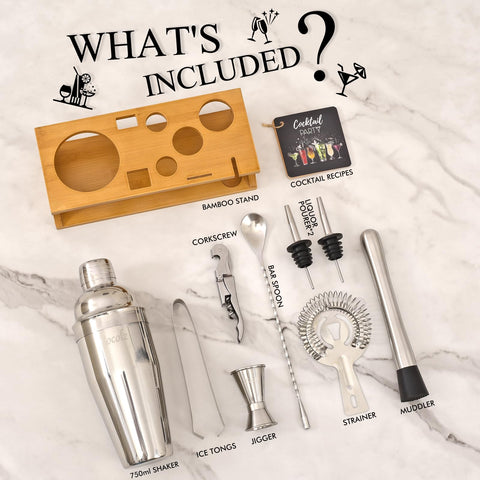 Eocolz Bartender Kit cuchara de bar para medir y mezclar.