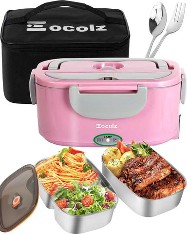 Eocolz lonchera eléctrica 80-100W calentando comida para viajar sin perder sabor.