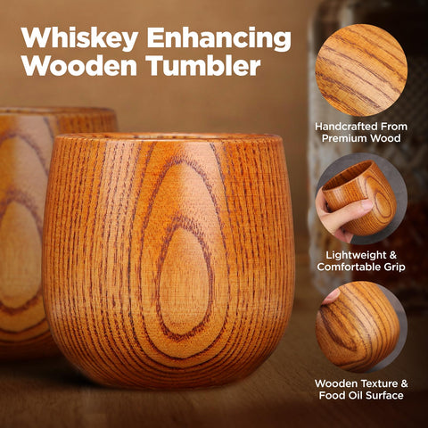 Vaso bourbon madera natural EOHASA acabado natural que realza el aroma