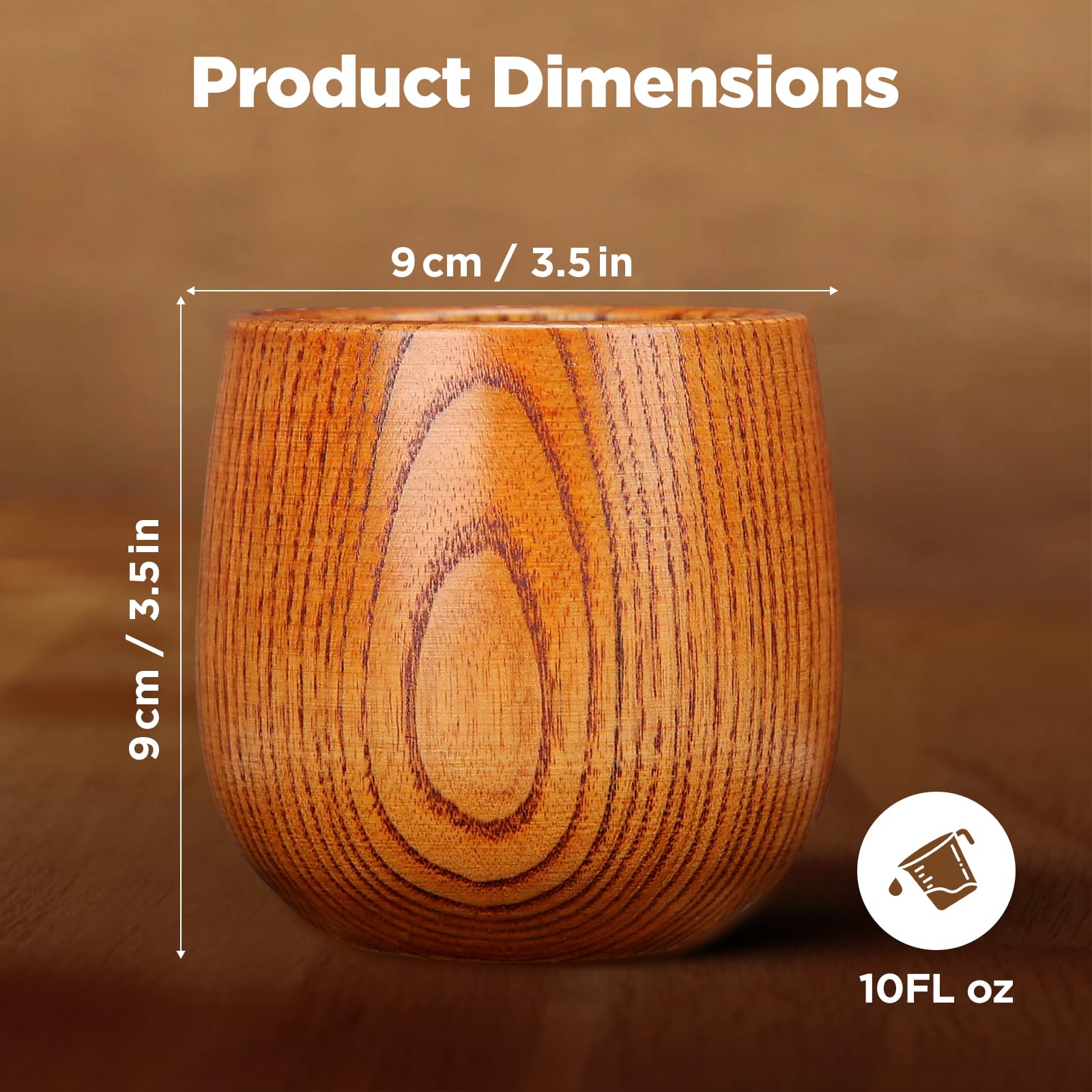 Vaso whisky madera ergonómico EOHASA para sorbos cómodos