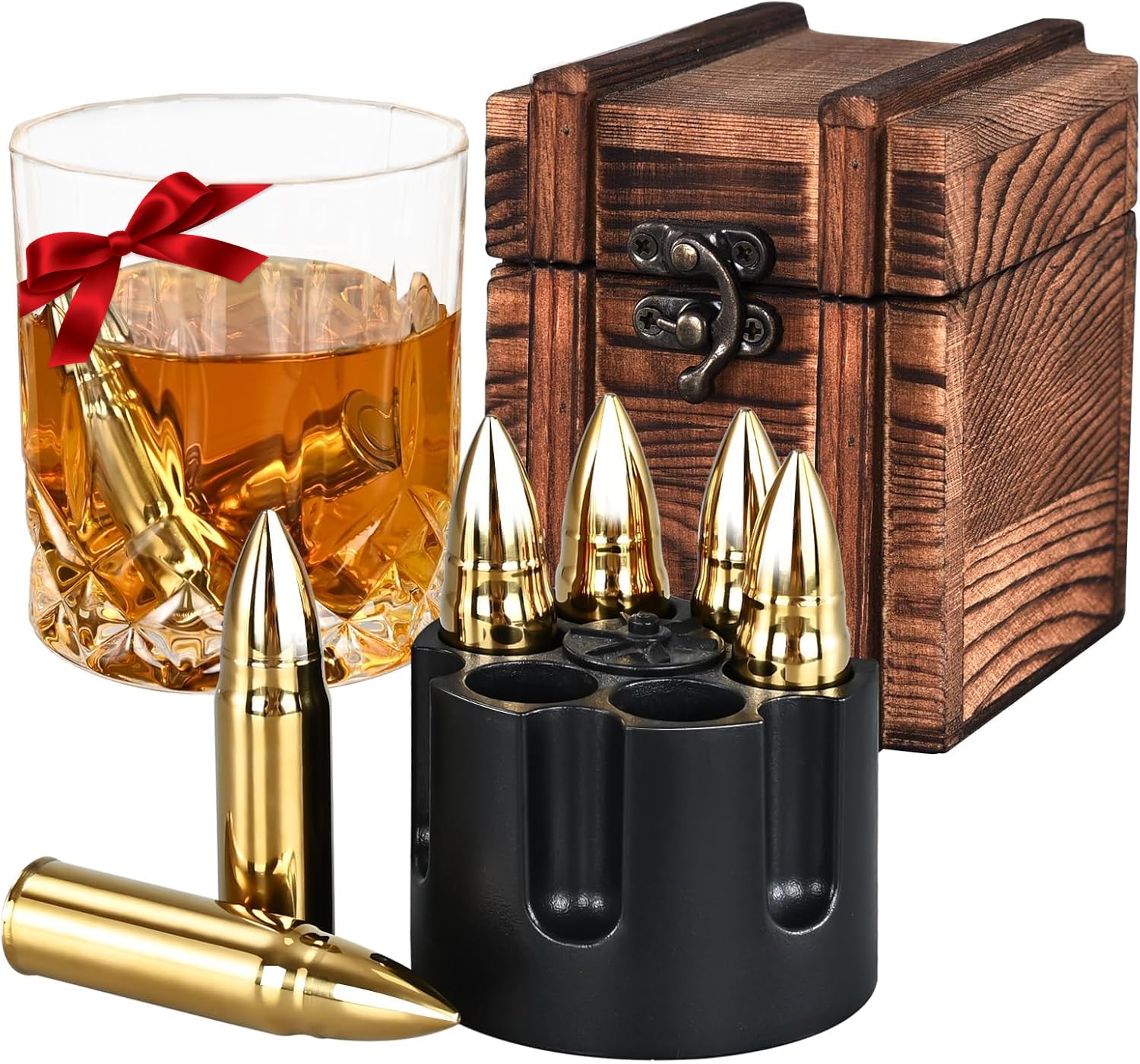 Piedras de whisky EooCoo en caja regalo, estilo vintage, para enfriar sin diluir