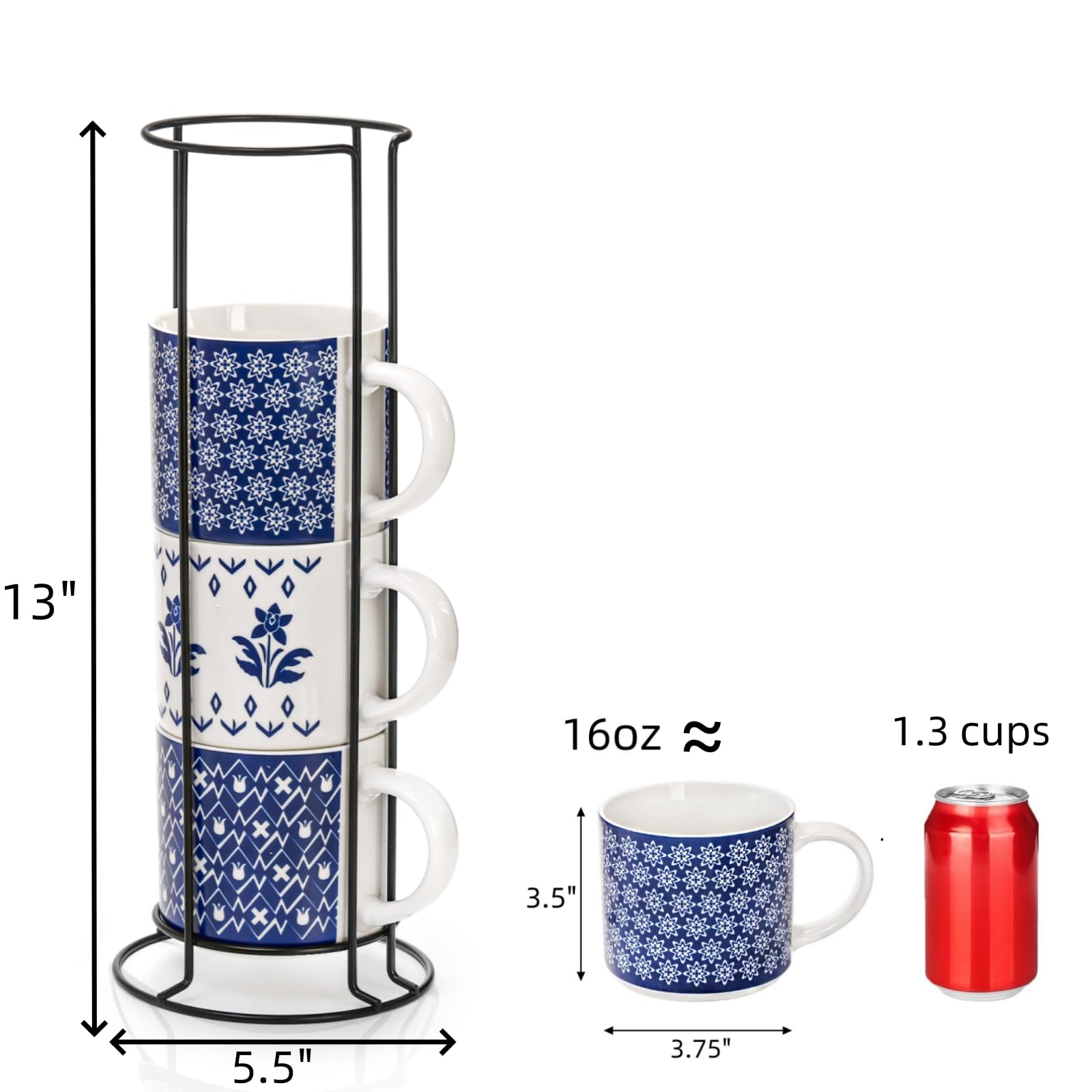 Rack de metal de Eorbow sostiene las tazas con estabilidad.