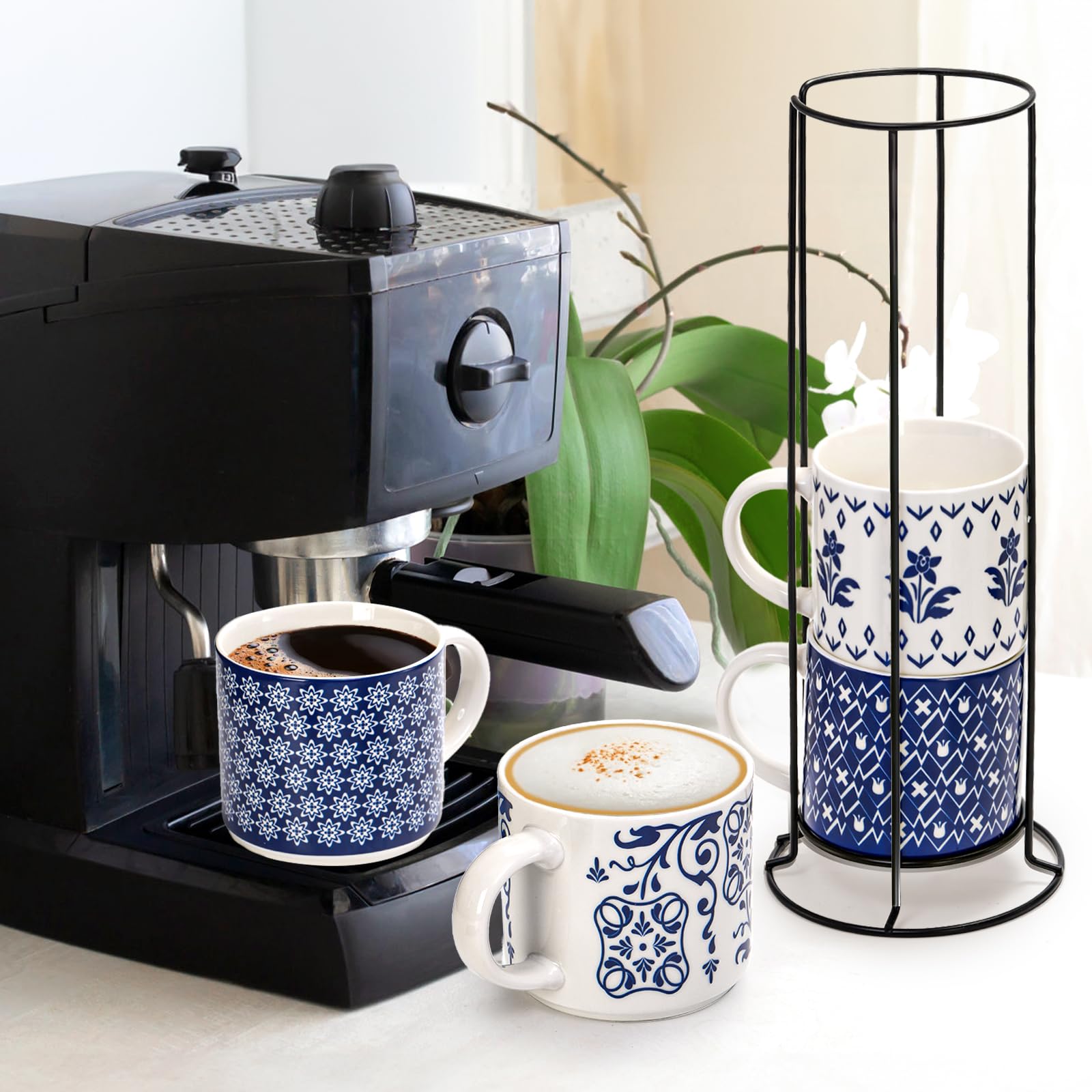 Tazas Eorbow cerámicas aptas para lavavajillas y microondas.