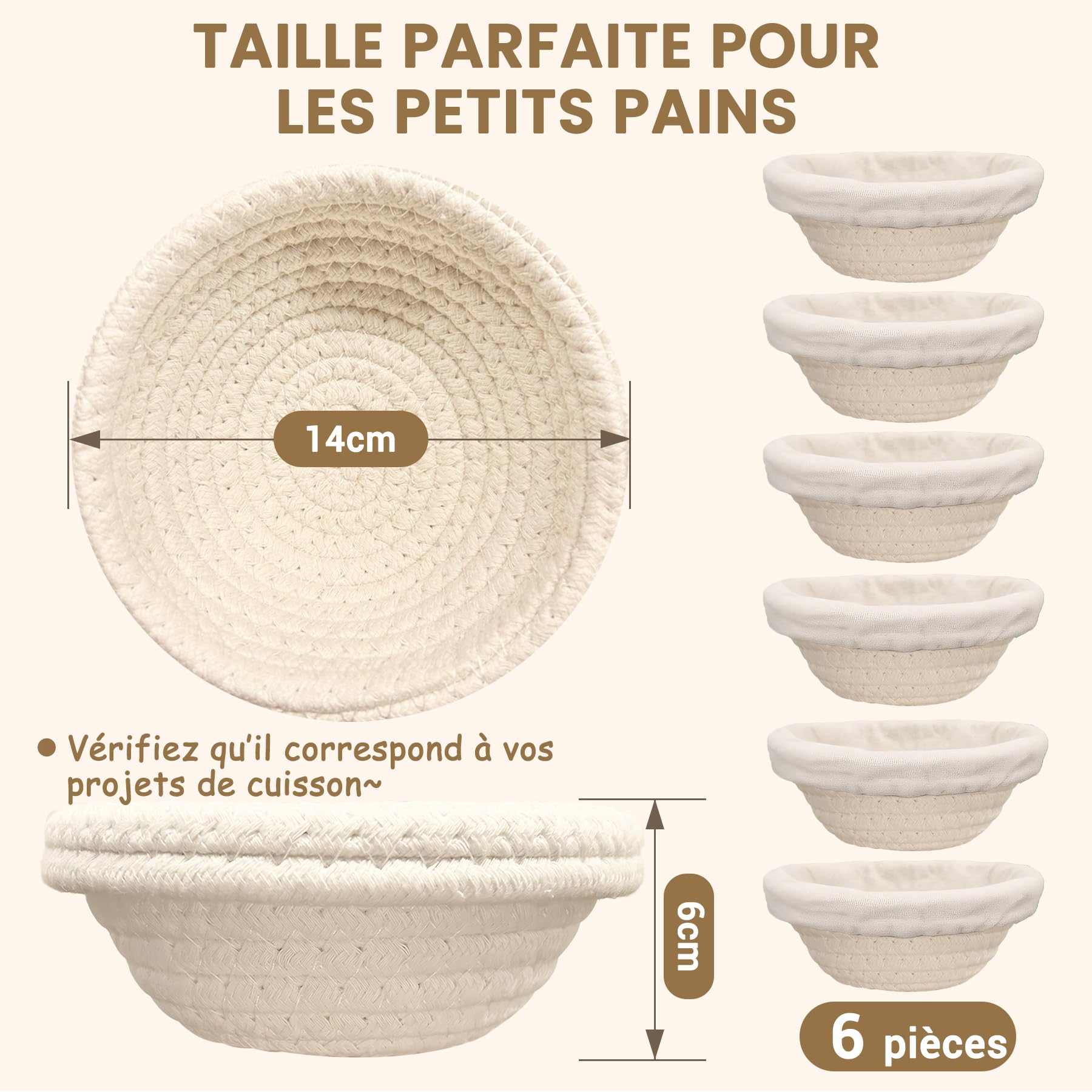 Eosify mini banneton con forro de lino para desmoldar
