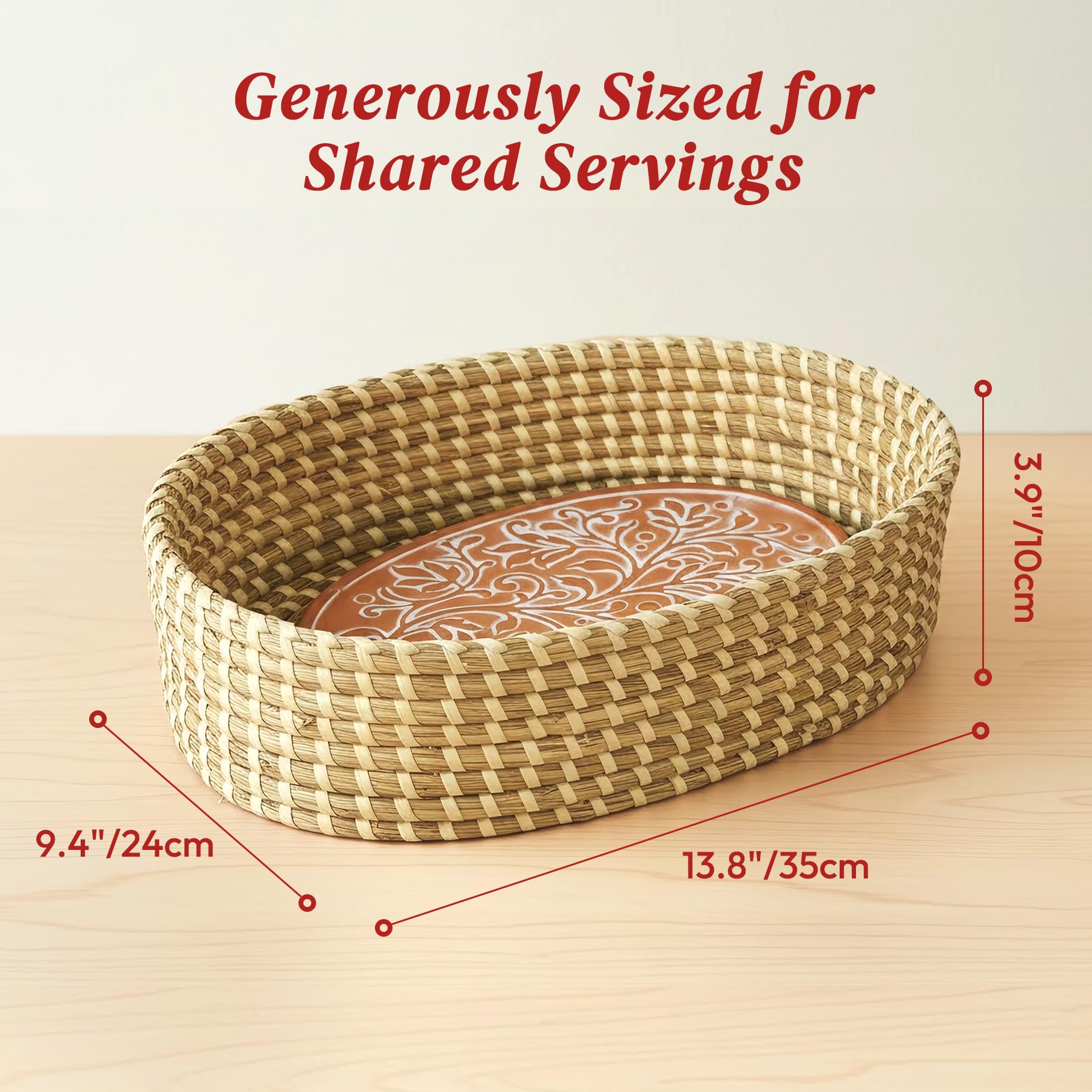 Cesta Eosify para usos decorativos en la mesa, centro acogedor