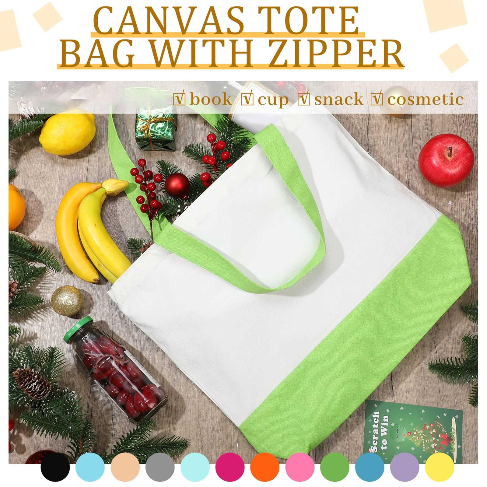Epakh bolsa lona 18.5x15, colores vivos, ideal para viajes pequeños y almacenamiento.