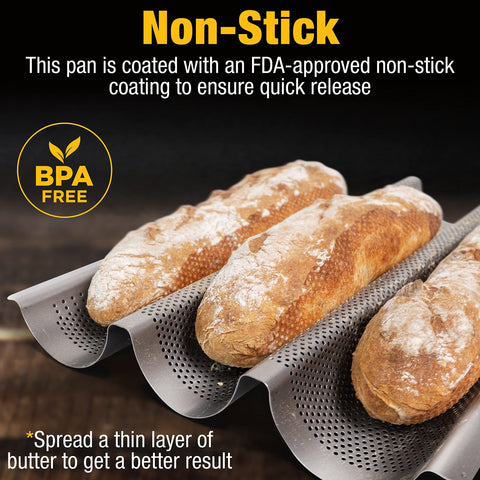 Pan baguette Eparé apto para lavavajillas para limpieza rápida