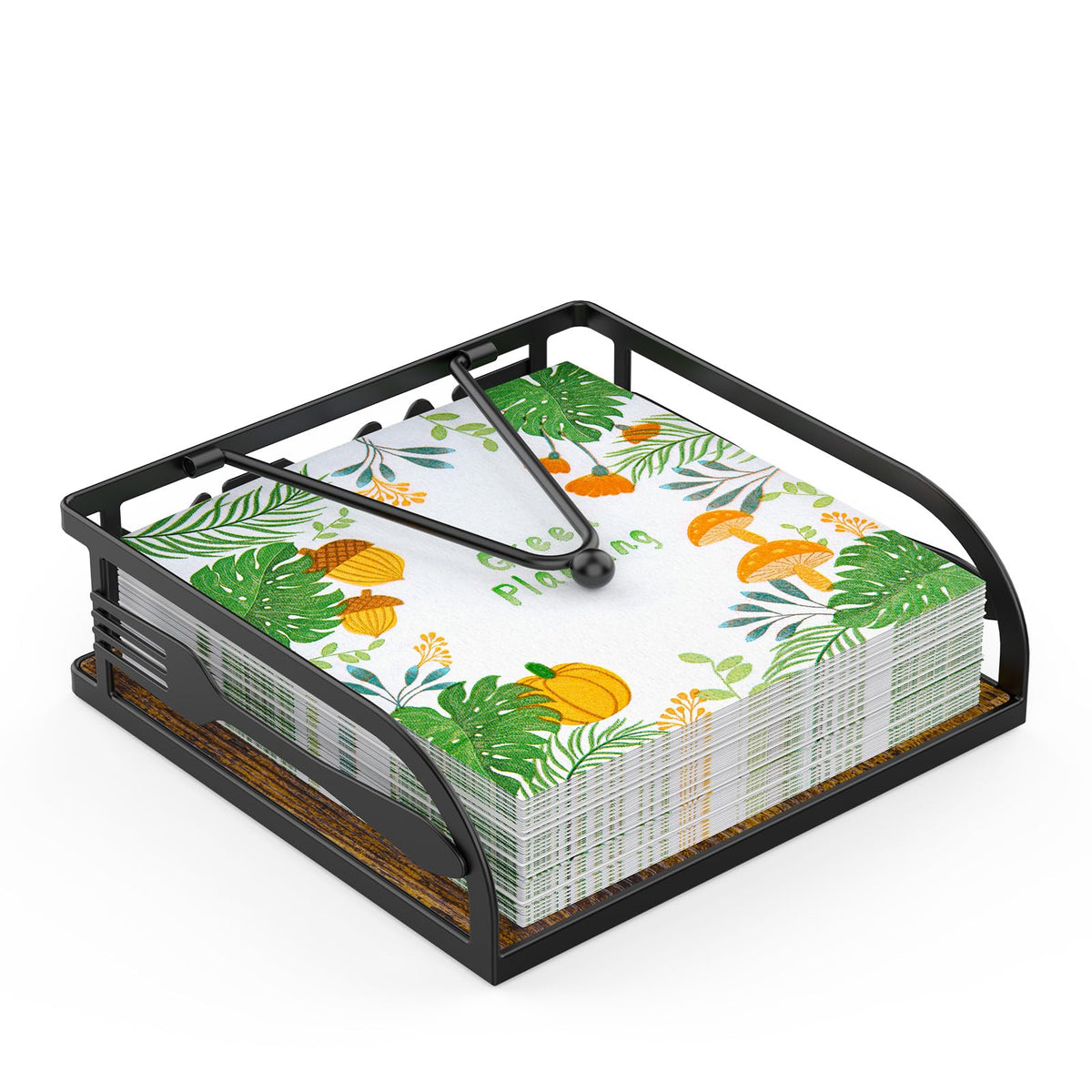 Epicano porta-servilletas con diseño rústico, ideal para mesas elegantes y organizadas.