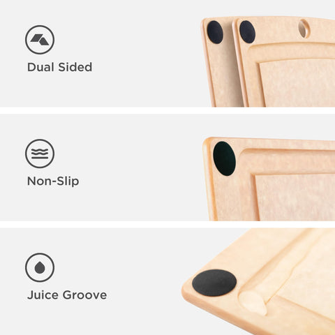 Epicurean tabla fabricada en Estados Unidos con material no poroso.