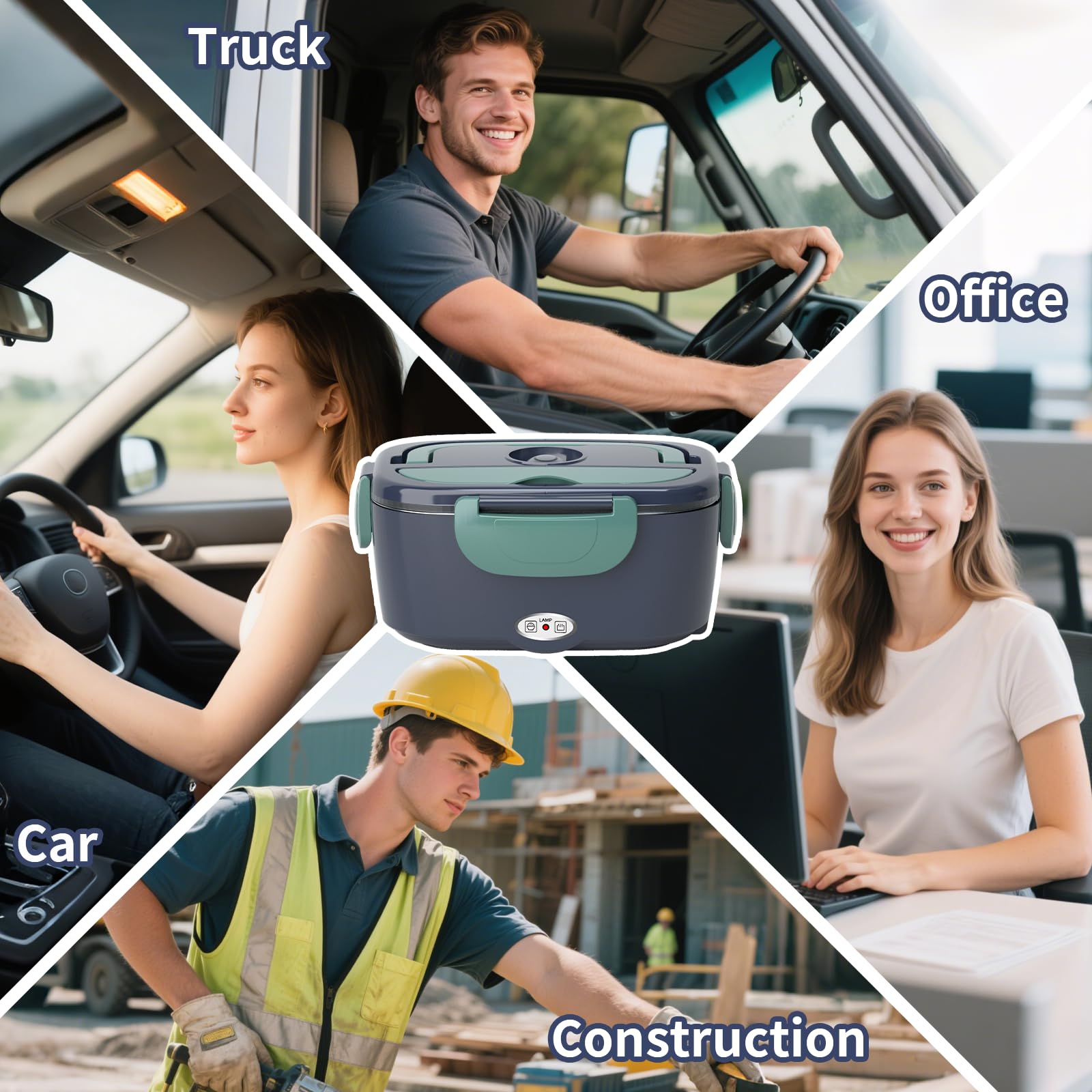 Epinovo lonchera eléctrica, diseño elegante y compacto para transportar y calentar comidas