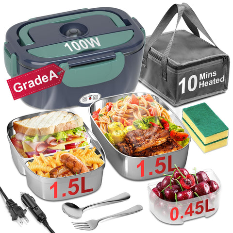 Epinovo lonchera eléctrica, contenedor 1-5l, lista para calentar tus comidas en casa