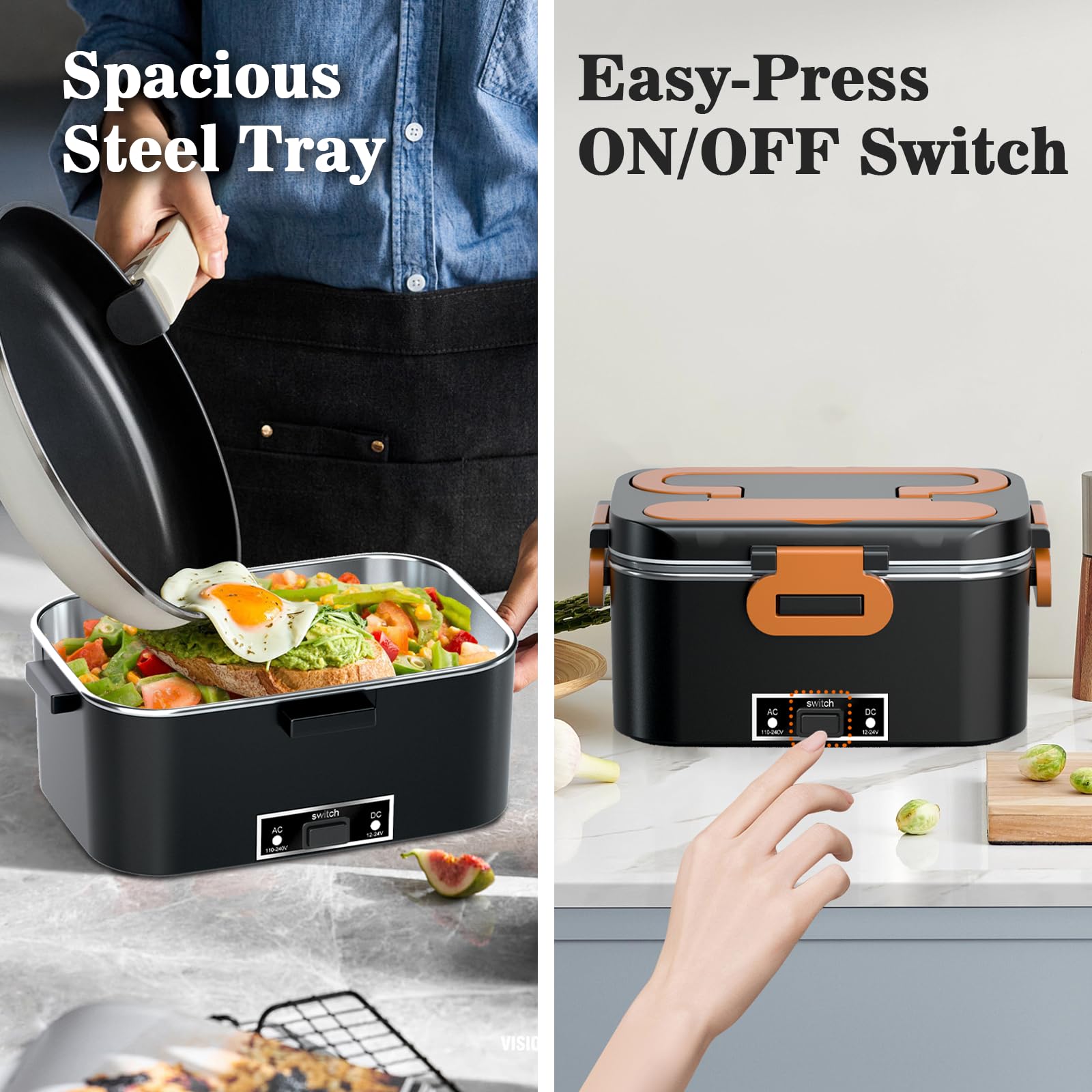 Tapa a prueba de fugas de Epinovo para transporte seguro de alimentos.