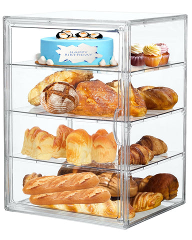 EPSUNORISE caja-pan-4-capas-ajustables facilita almacenar panes grandes.