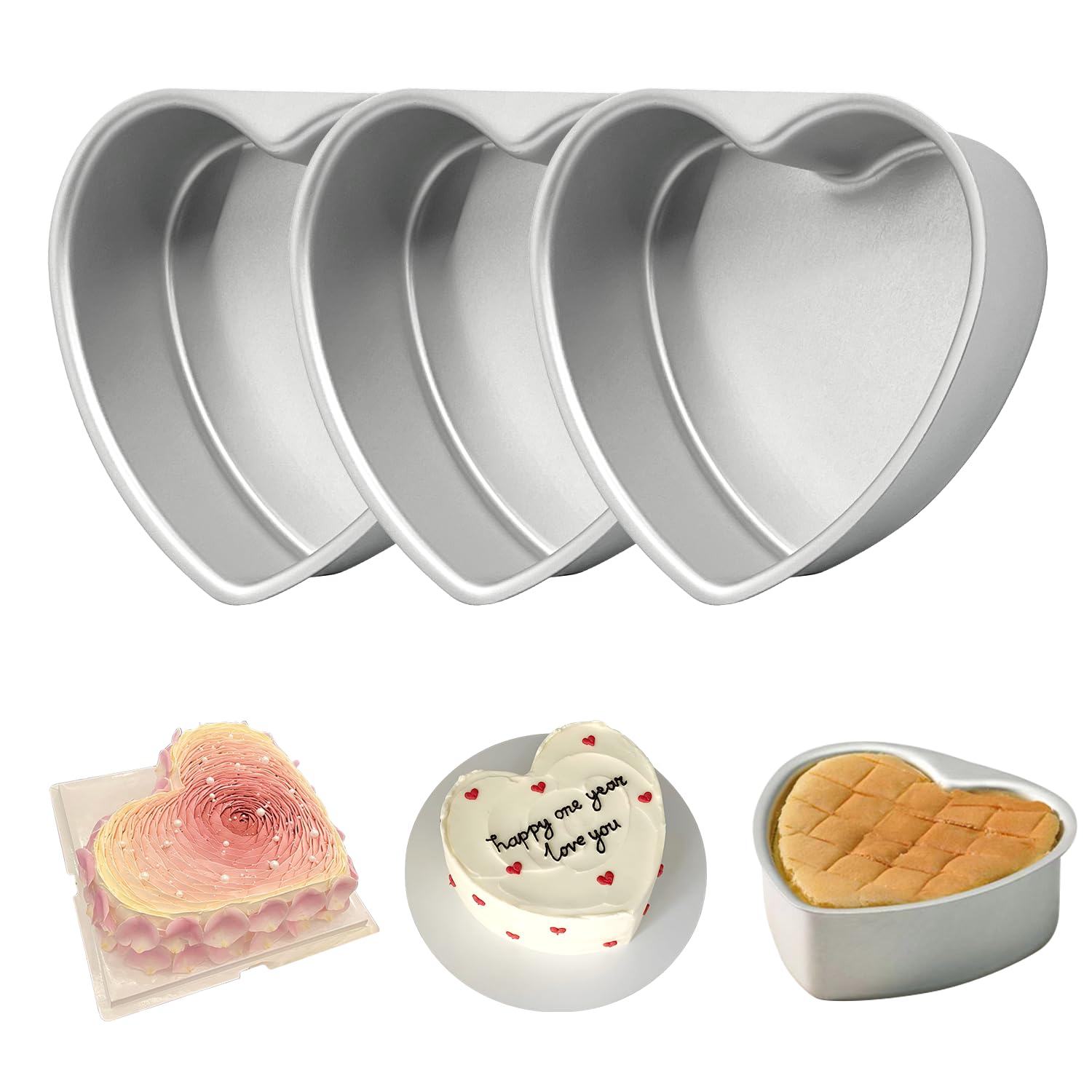 EQUNROY pack de moldes corazón 6 pulgadas para repostería creativa