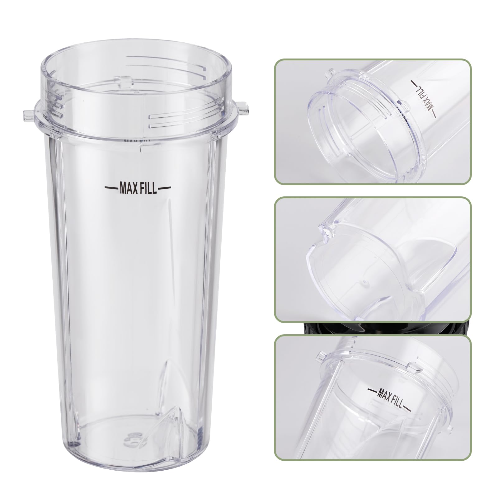 Conjunto de 2 tazas de 16 oz con tapas para porciones.