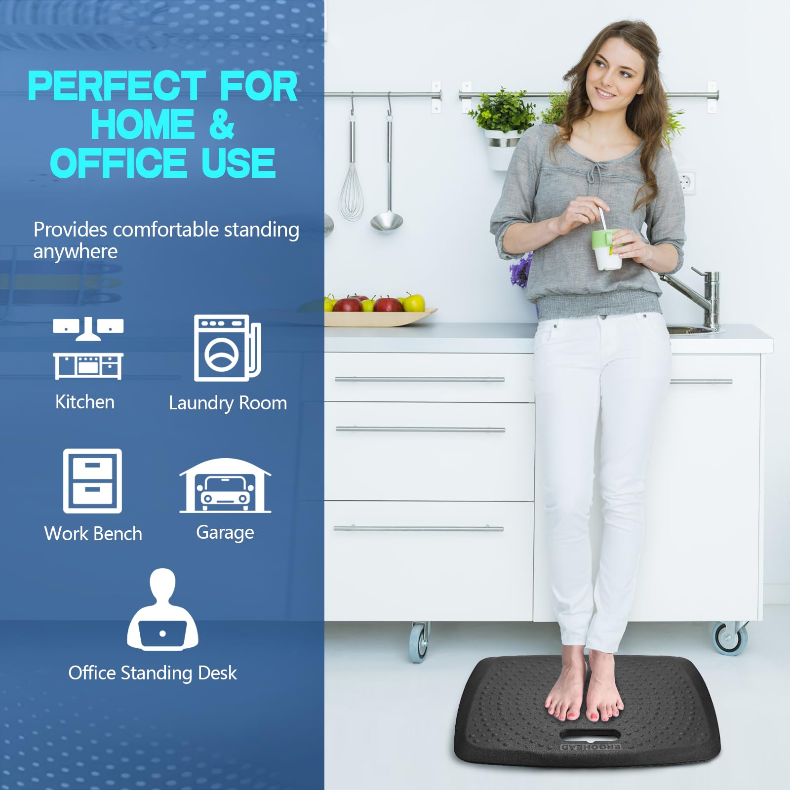 Uso multifuncional Ergohead para cocina, oficina y hogar con mayor comodidad diaria.