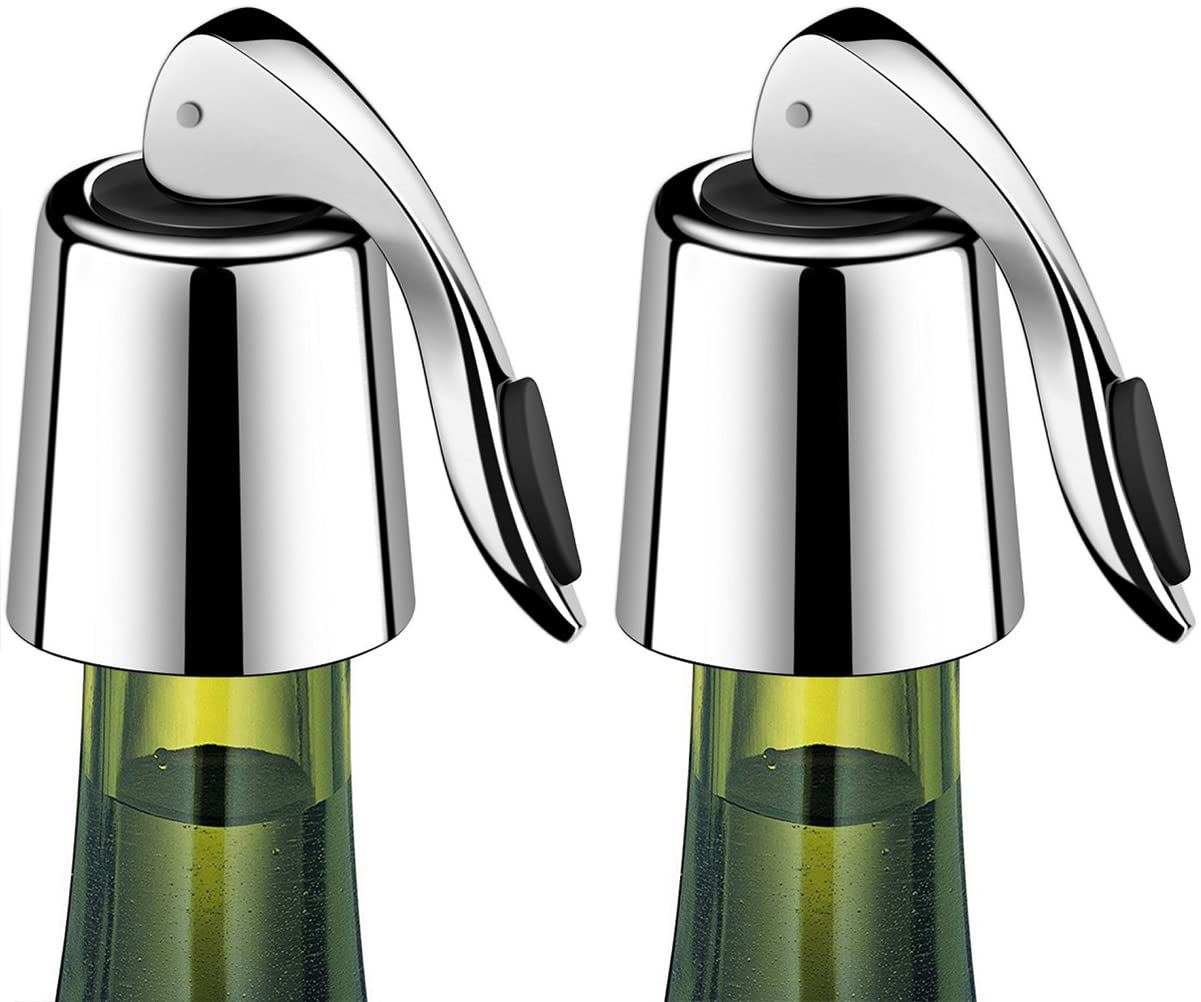 ERHIRY tapón de vino con acero inoxidable y junta de silicona para sellado hermético