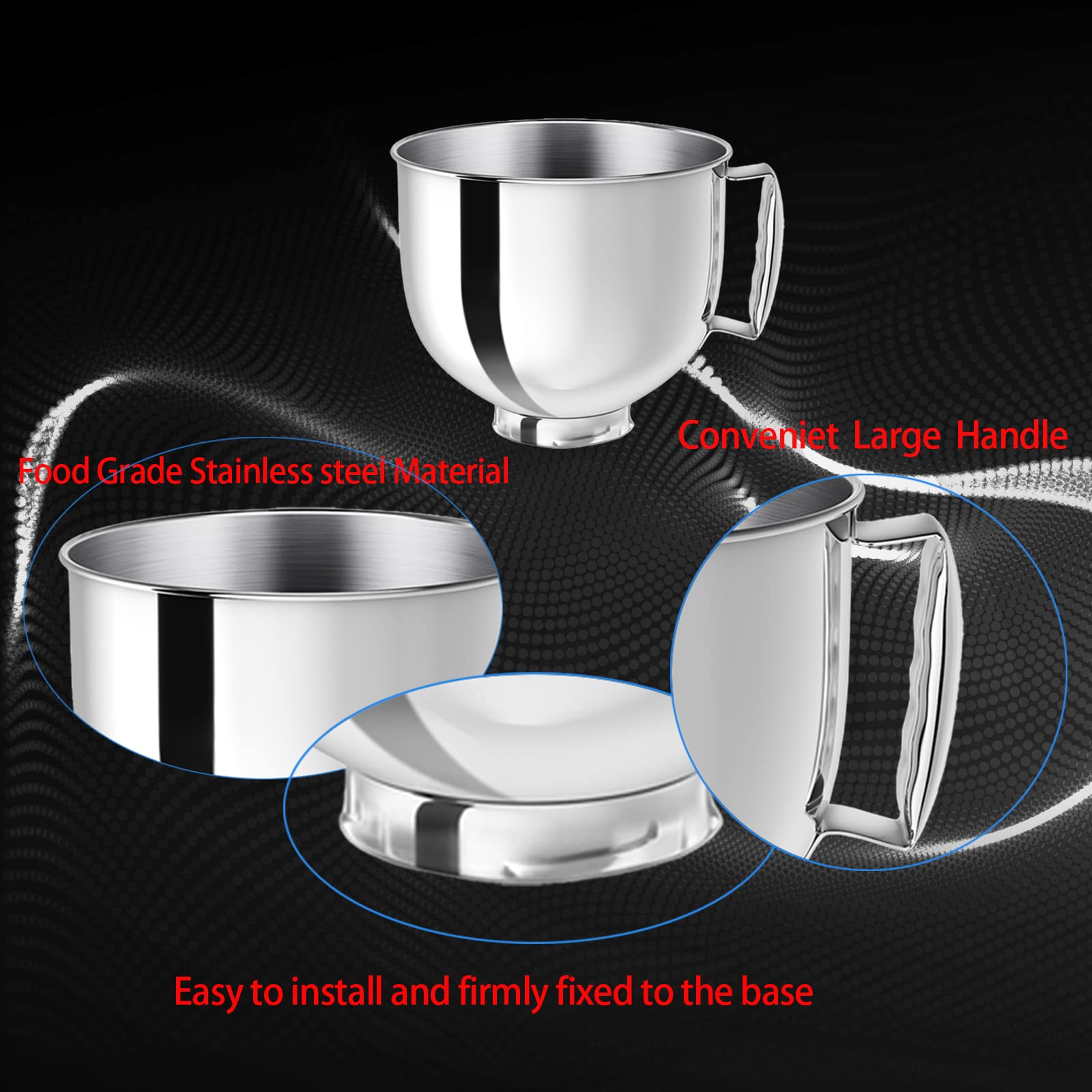 Ericair bol 5QT, capacidad ideal para pan y repostería casera.