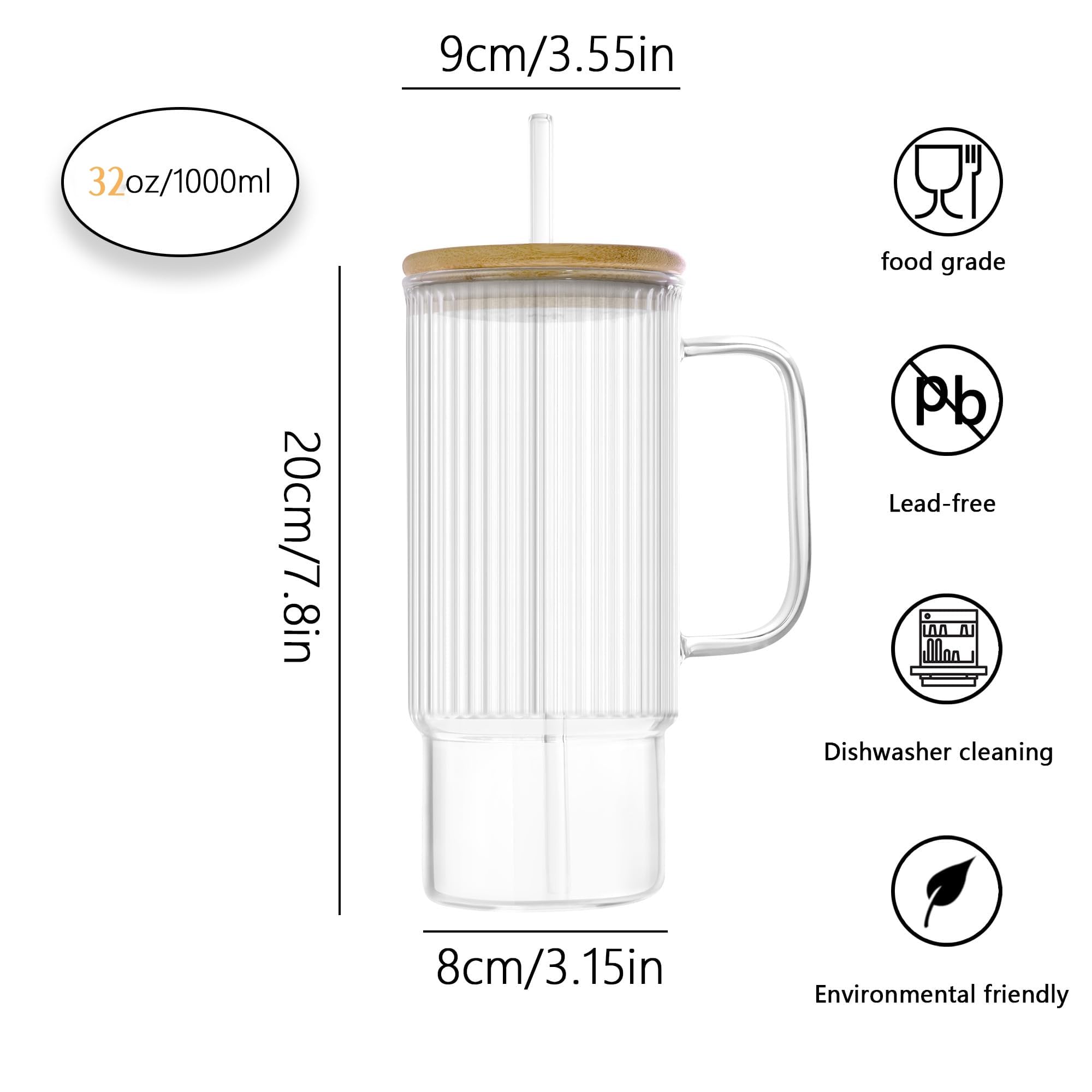 Erichbow vidrio borosilicato resistente al calor para bebidas a distintas temperaturas.