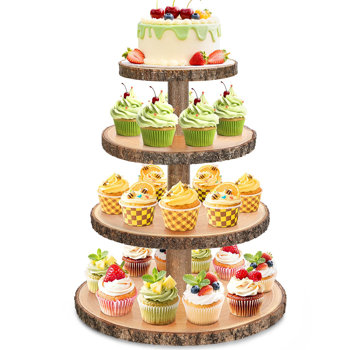 Torre de cupcakes Eronenjoy 4 niveles lista para eventos