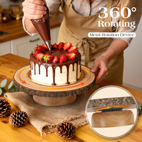 Eronenjoy torta de madera rústica con veta natural y encanto artesanal