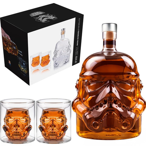 Ervige decantador de whisky con copas incluidas, conjunto elegante para el bar.